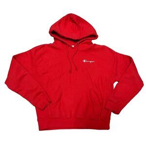 RED CHAMPION REVERSE WEAVE HOODIE SWEATSHIRT SZ M RED FLEECE VERY CLEAN WOMENS